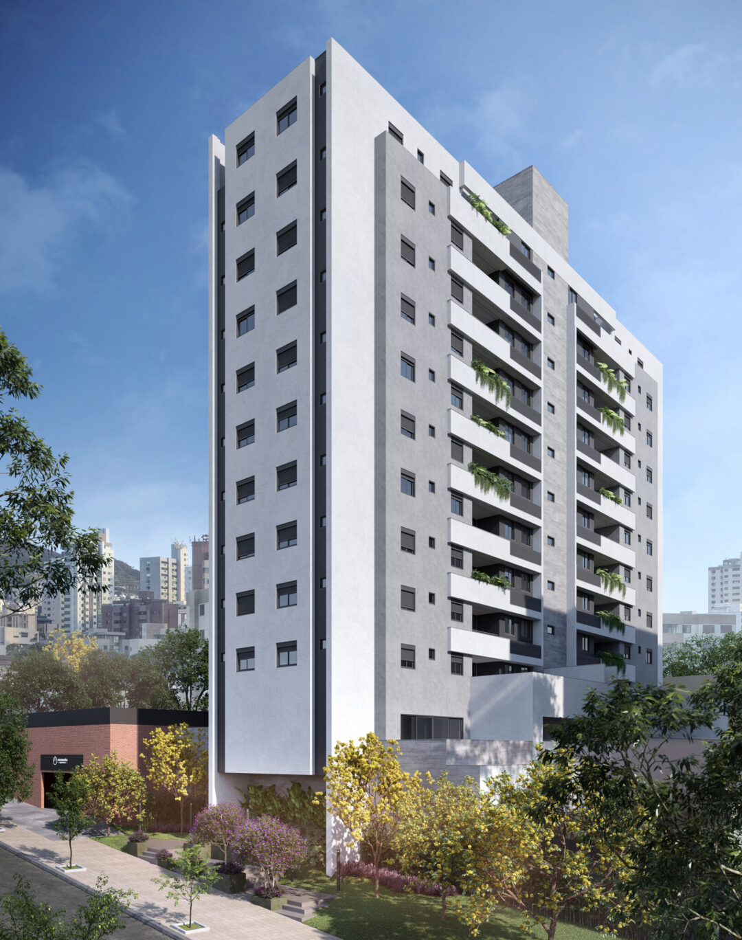 Fachada contemporânea do Atmo Residence