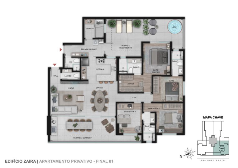 Ap 4 Quartos - PRIVATIVO I Final 01 I 5º Pav - 169,17m²