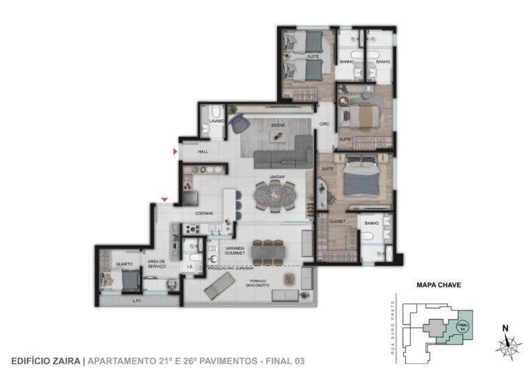 Ap Luxury - VARANDA ESTENDIDA I Final 03 I 132,19m²