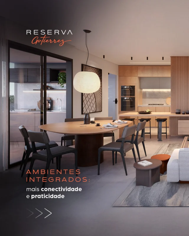 Os apartamentos com ambientes integrados oferecem vantagens que tornam o dia a dia mais prático, confortável e funcional.

Além da praticidade, esses cômodos trazem novos ares para o seu lar, como:

-Melhor iluminação e ventilação
-Sociabilidade
-Amplitude
-Funcionalidade
-Fluidez e conectividade
-Personalização

Essas vantagens fazem dos apartamentos com ambientes integrados uma excelente opção para quem busca um lar mais funcional e moderno.

O Reserva Gutierrez traz plantas integradas e funcionais para sua família. Descubra mais no link da bio e fique atento às nossas redes: em breve, o decorado estará disponível para visitação.
#protempo #aptosbh #imovelbh #gutierrezbh #decoracao